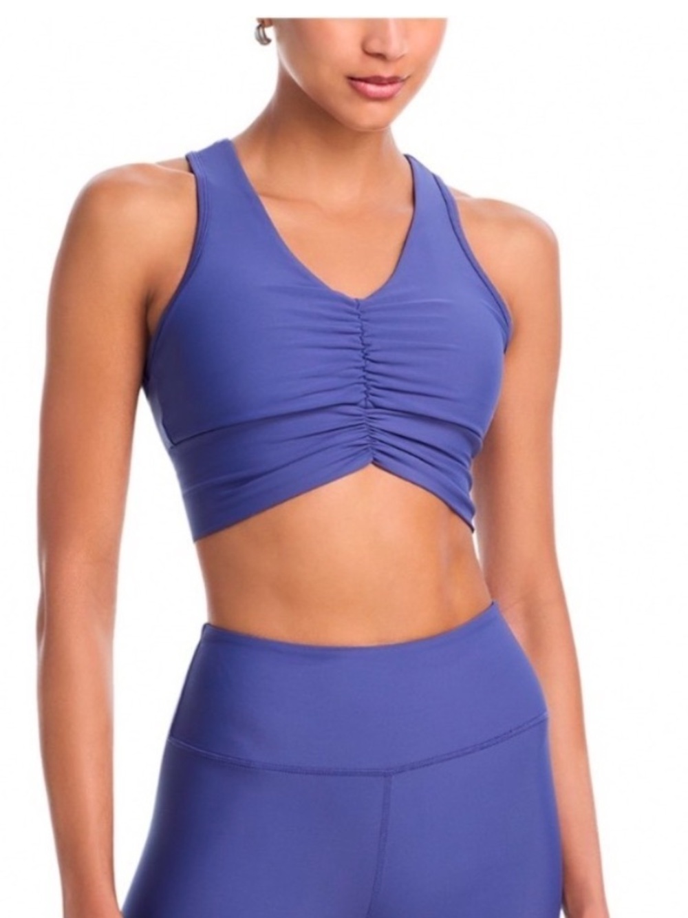 NWT Aqua Athletic by Bloomingdale’s Shirred Racerback Sports Bra